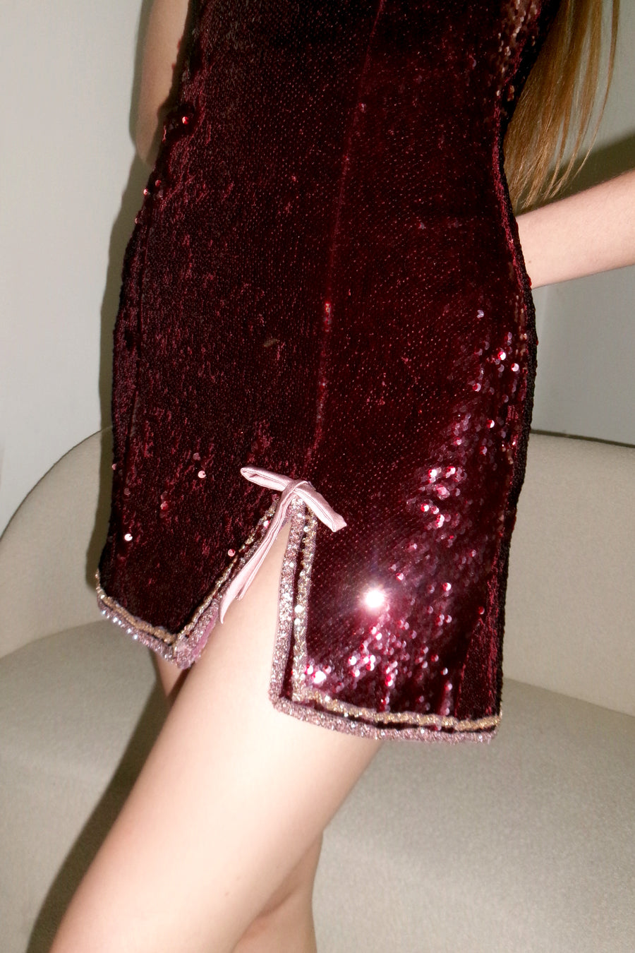 ALEXA MINI SEQUINS BOW DRESS