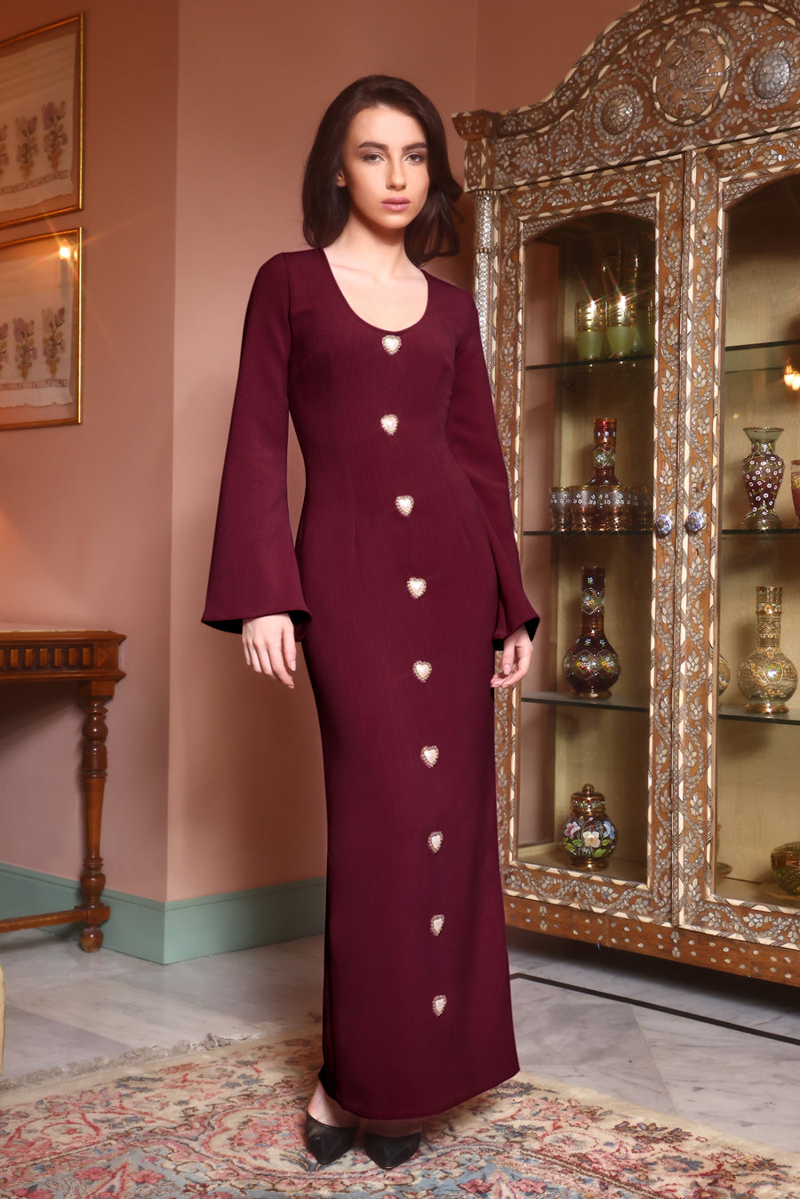 PIXIE DRESS - BURGUNDY
