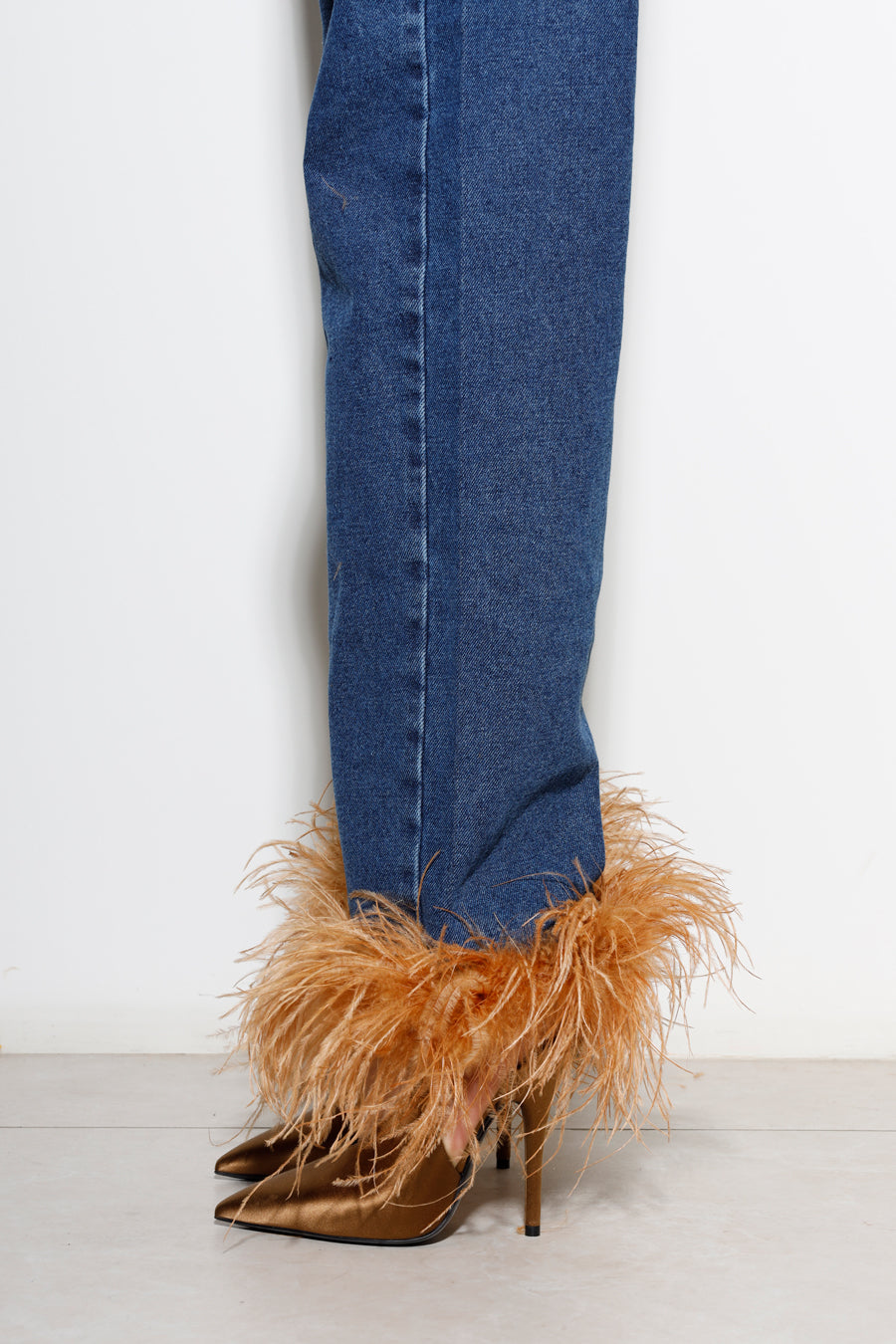 ASTRA FEATHER DENIM PANTS