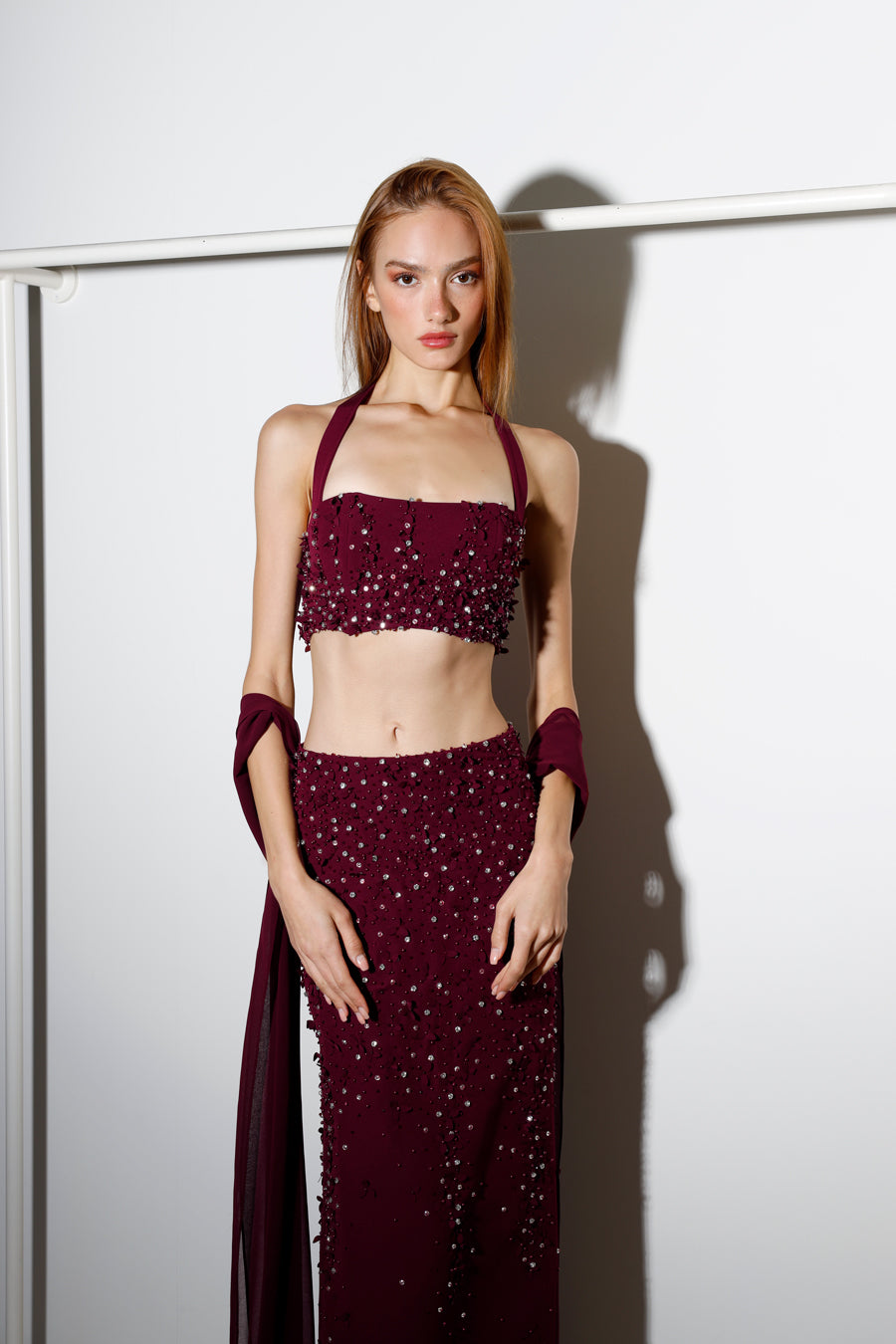 DALYA EMBELLISHED HALTER SET