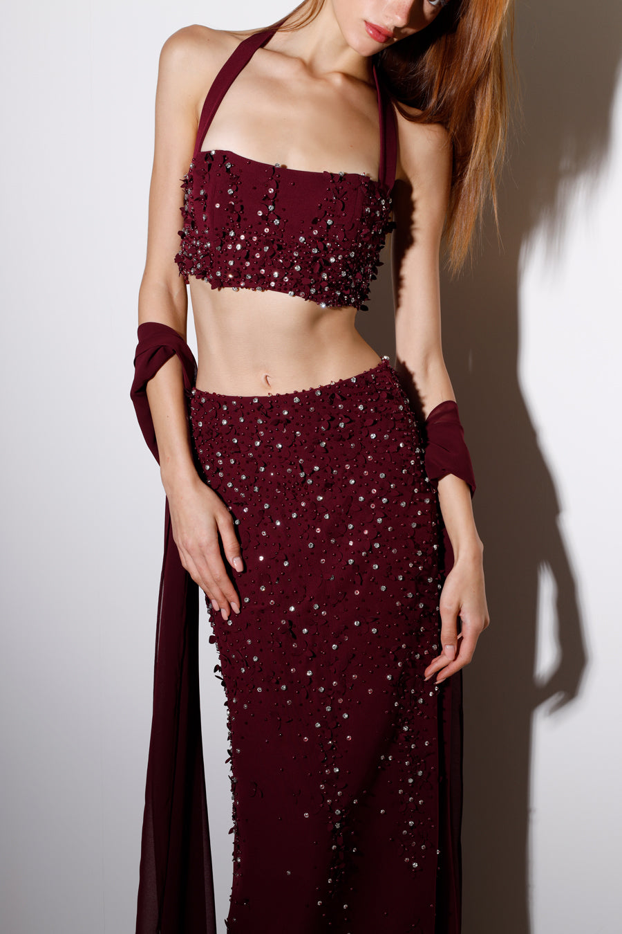 DALYA EMBELLISHED HALTER SET