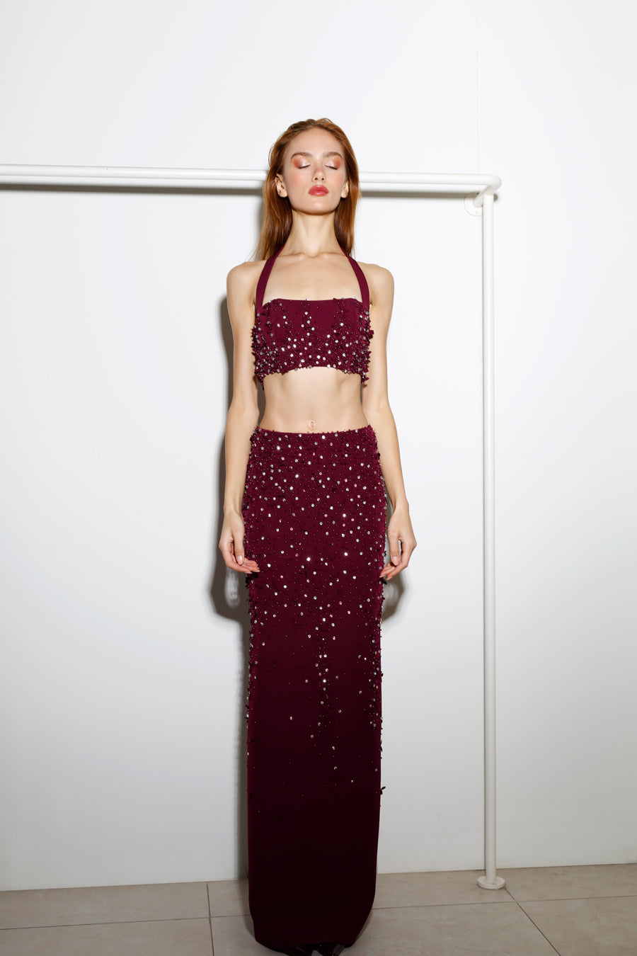 DALYA EMBELLISHED HALTER SET