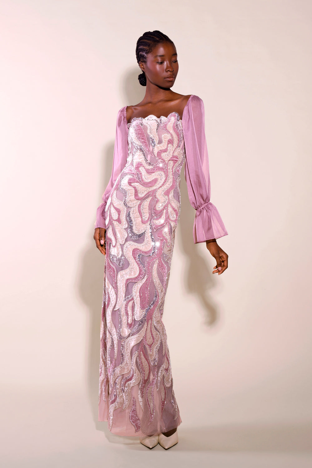 Sélyna Embroidered Velvet Gown