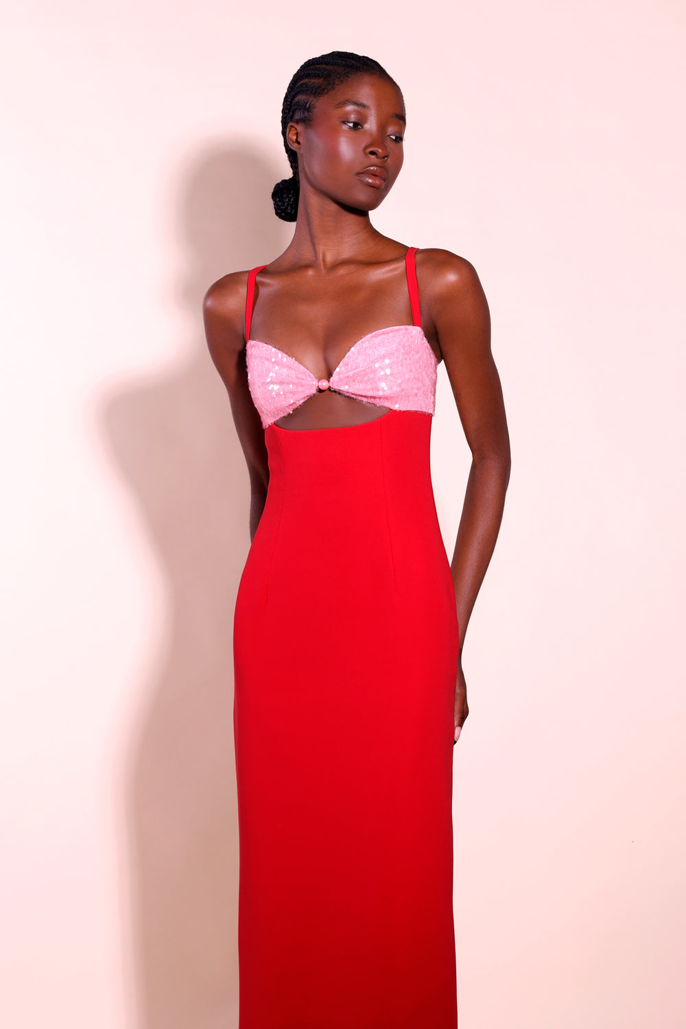 Daria Sequin Crepe Gown