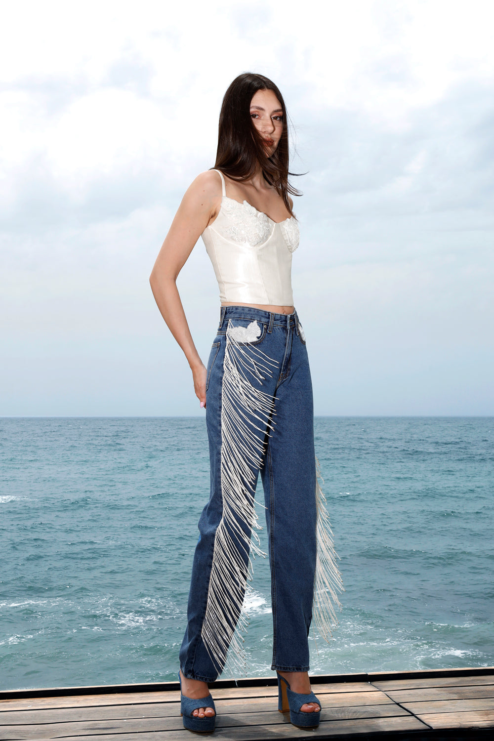 Naïa Embellished Denim Set