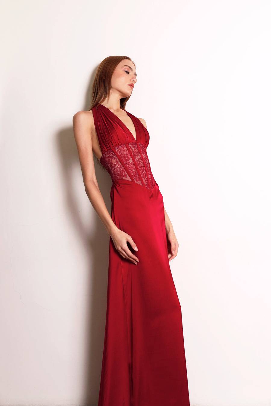 FLORENCE SATIN AND LACE GOWN