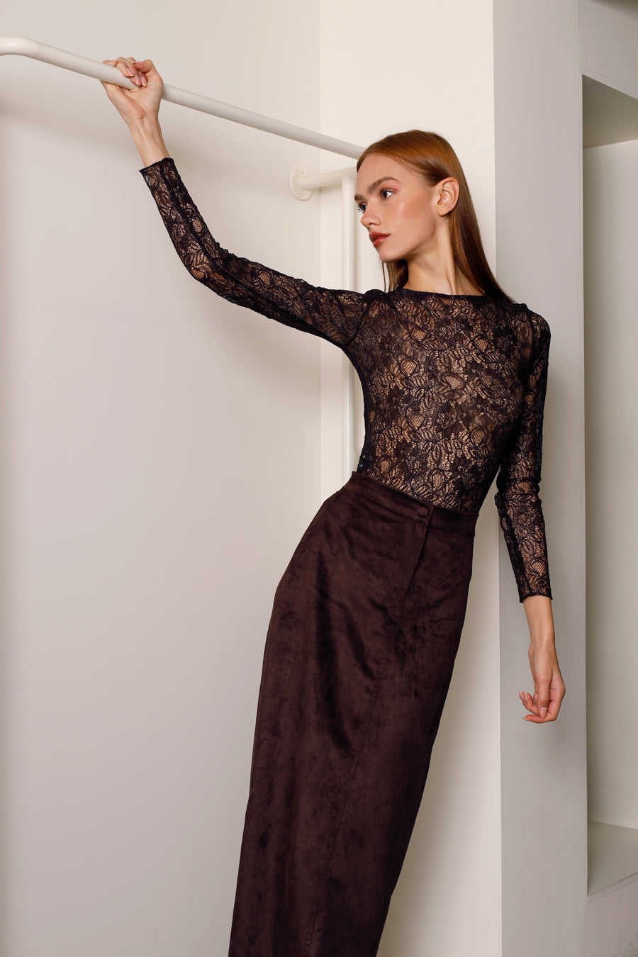 ADENA LACE AND SUEDE SET