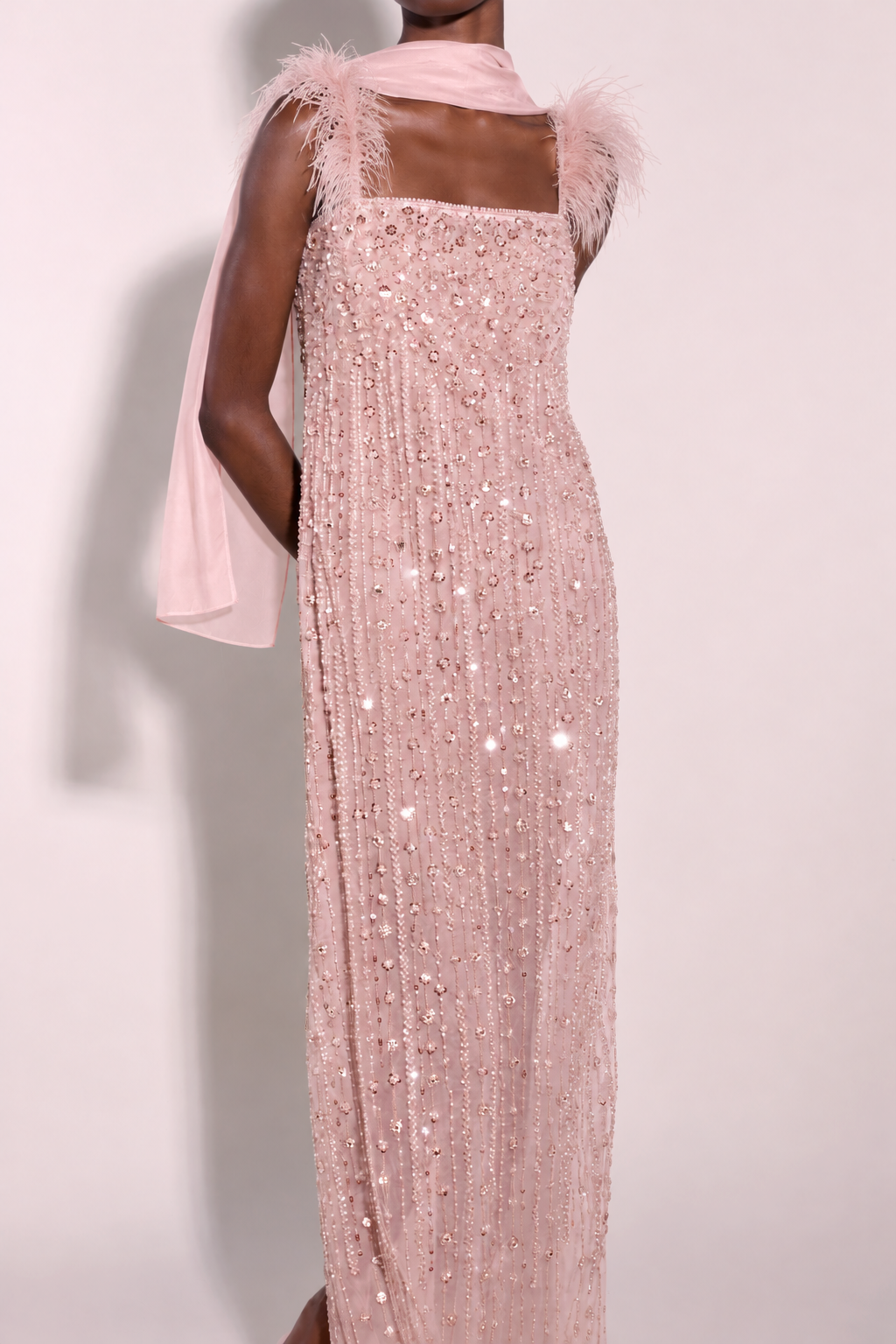 Cassia Embellished Gown - Powder Pink